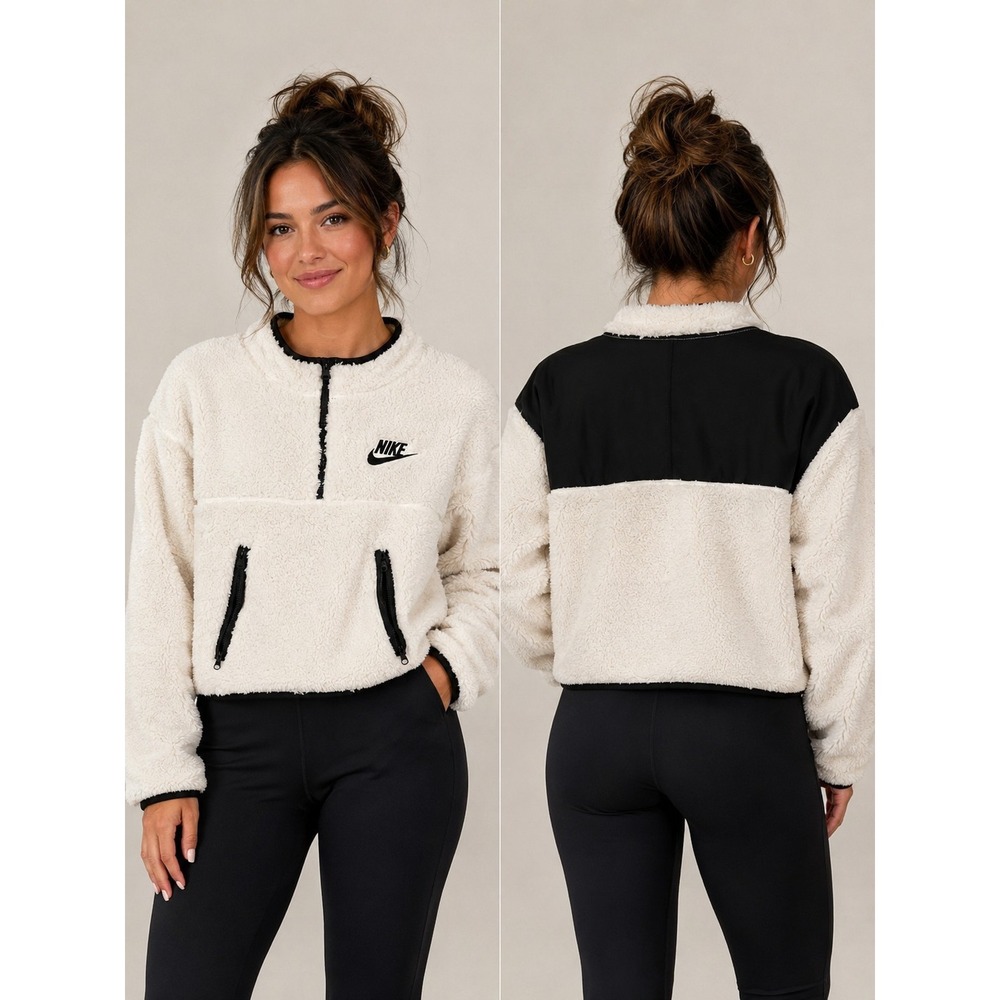 Nike woman's Sherpa crop top size Jacket S/P